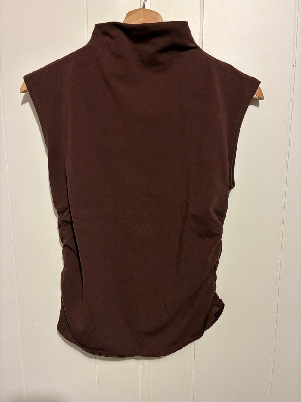 Quince Sleeveless Mock Neck Tank in Chocolate Brown